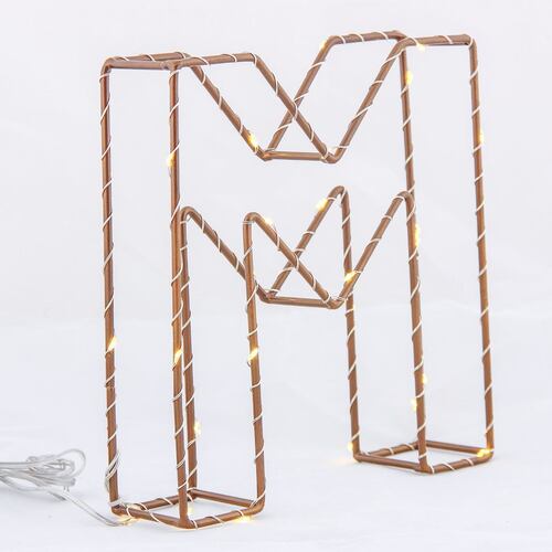 Letra decorativa con luz "M"