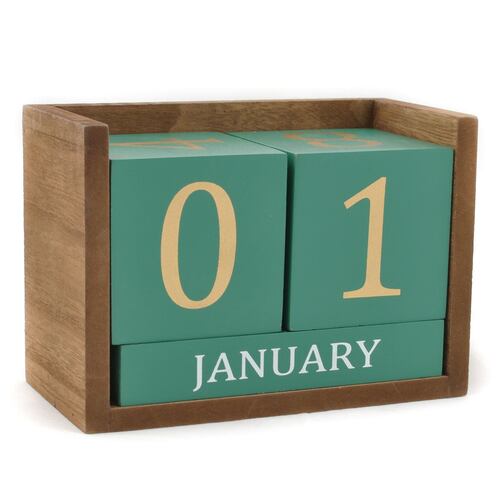 Calendario cubos color verde