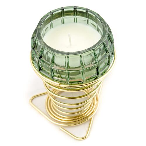 Vela aromática color verde