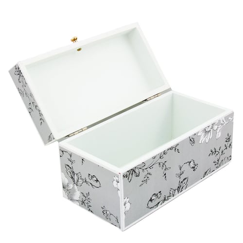 Caja decorativa de madera color blanco