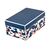 Caja de madera rectangular color azul
