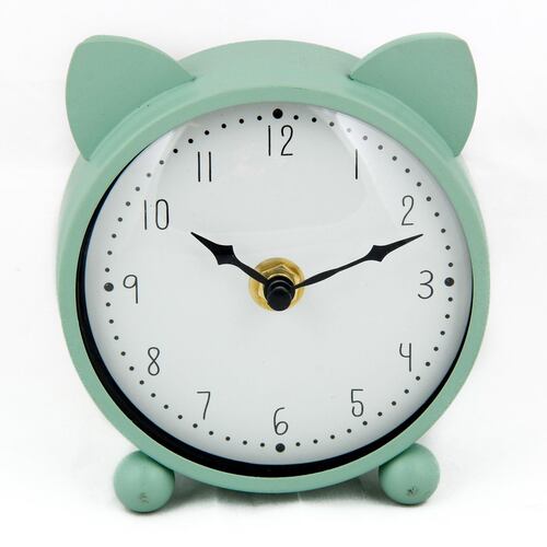 Reloj redondo de metal color menta