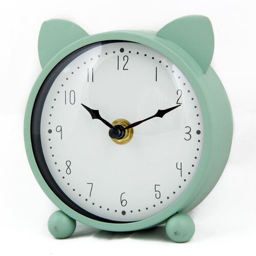 Reloj redondo de metal color menta