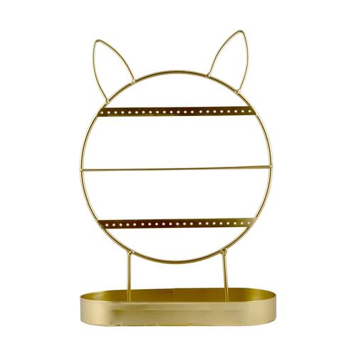 Joyero de metal dorado figura gato