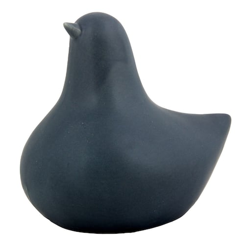 Figura decoratica de céramica pájaro color gris