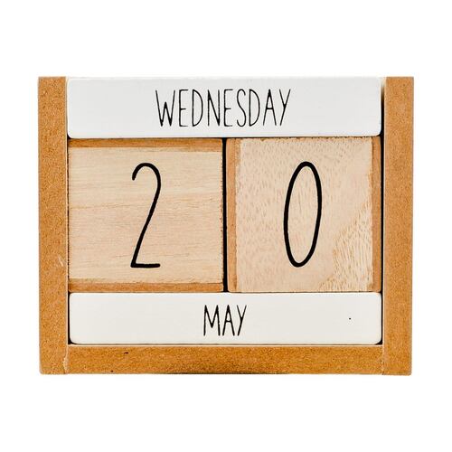 Calendario de bloques de madera