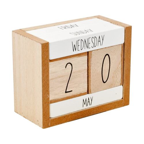 Calendario de bloques de madera