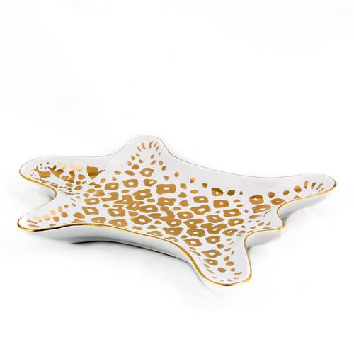 Bandeja de cerámica para joyeria leopardo