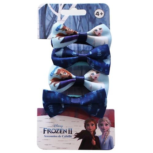 Set Frozen De Disney 4 Bandas Elásticas Con Moño Para Cabello