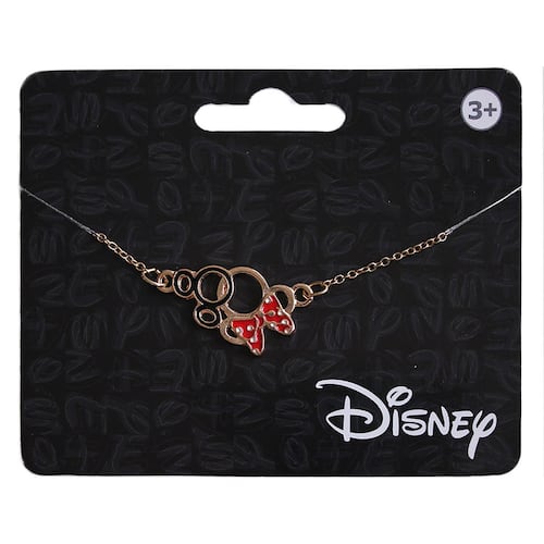 Collar Dorado Silueta Mickey Y Minnie Disney