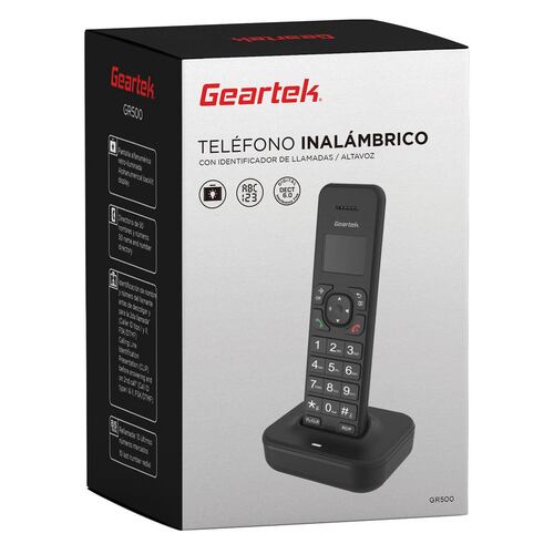 Teléfono Inalámbrico Geartek GR500 Negro