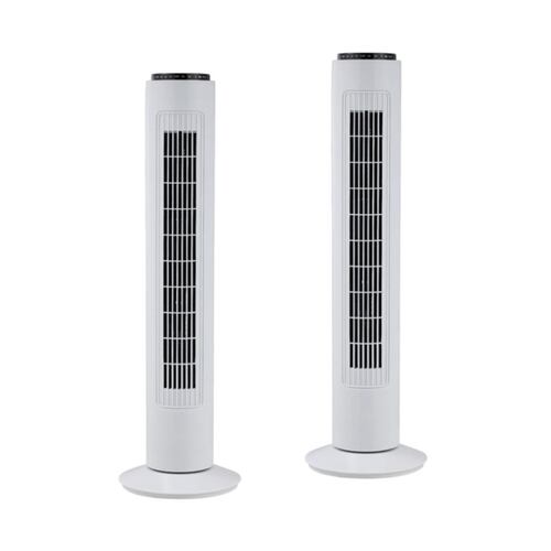 Combo 2 ventiladores de torre Blue Fan 29" con control remoto color blanco
