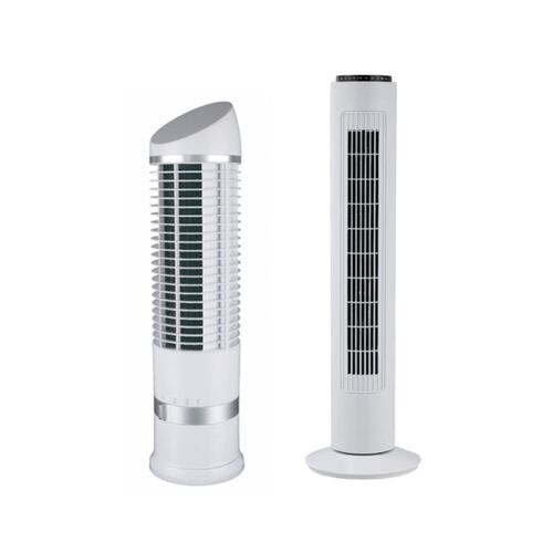 Combo ventiladores de torre Blue Fan 16" Y 29" blanco