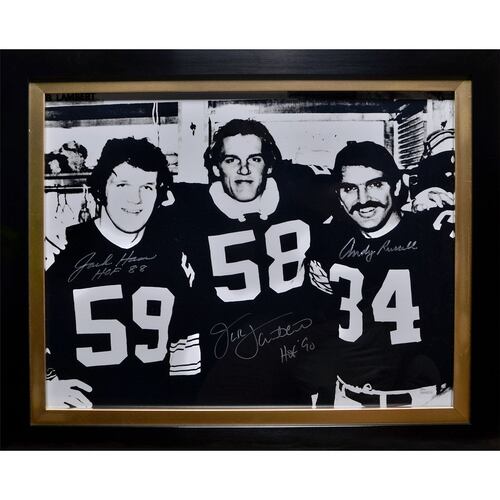 Autographed Jack Lambert , Jack Ham & Andy Russell Pittsburgh Steelers  16x20 photo