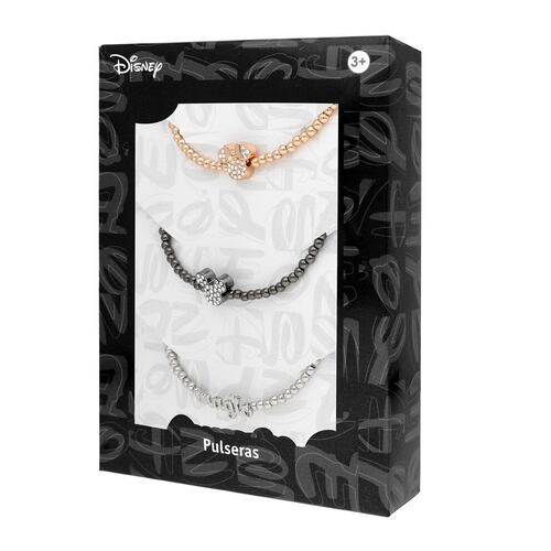 Set de 3 pulseras Mickey y Minnie Mouse