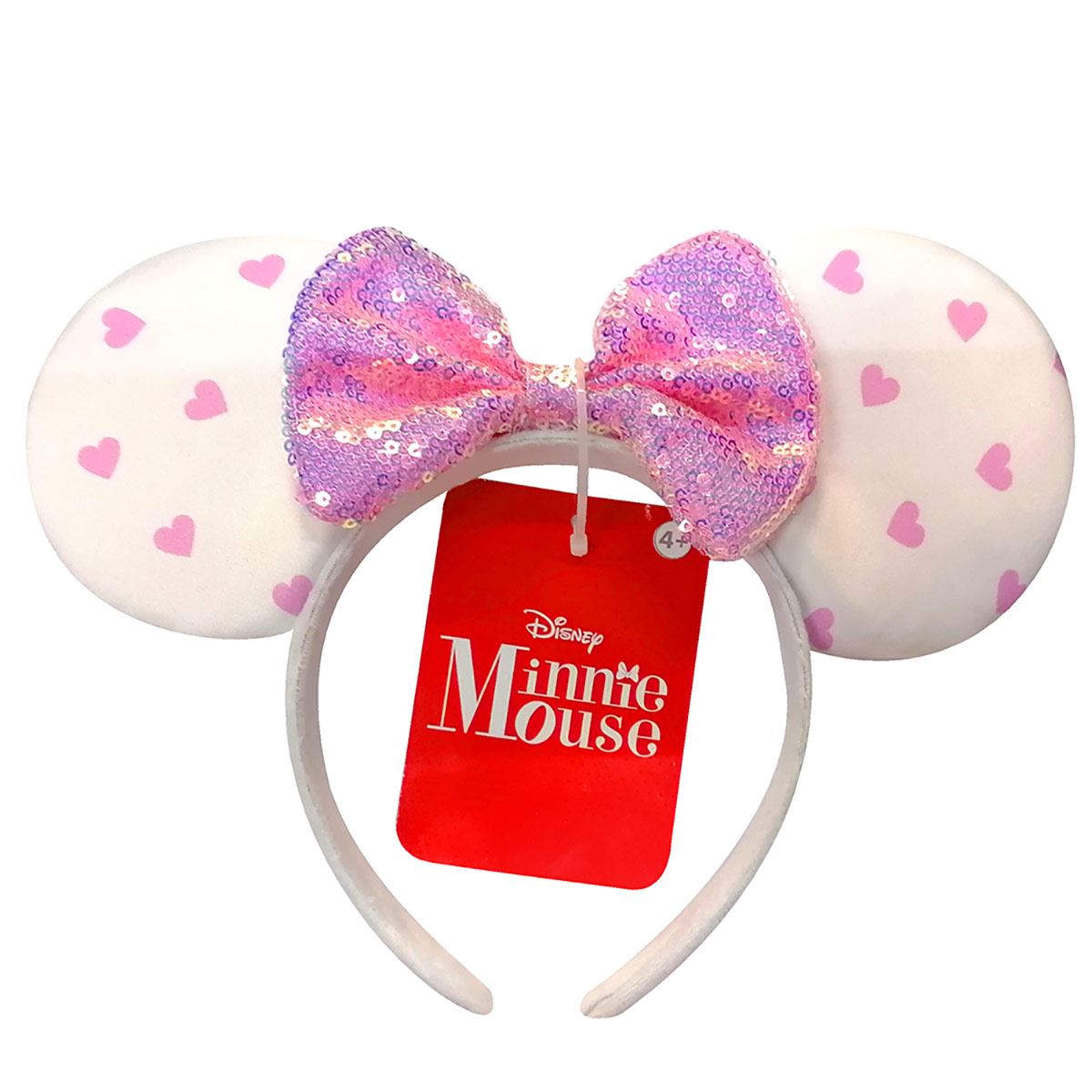 Orejas Minnie Lentejuela Rosas con Moño