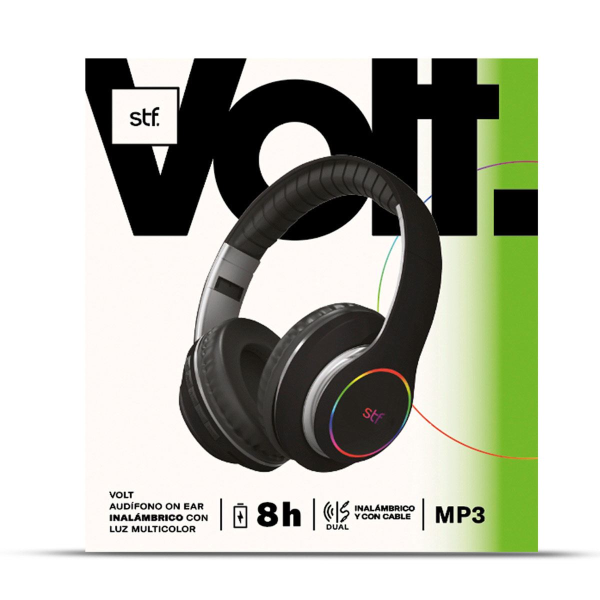 Aud fonos STF Volt On Ear negro