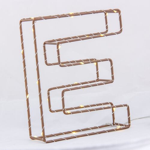 Letra decorativa con luz "E"