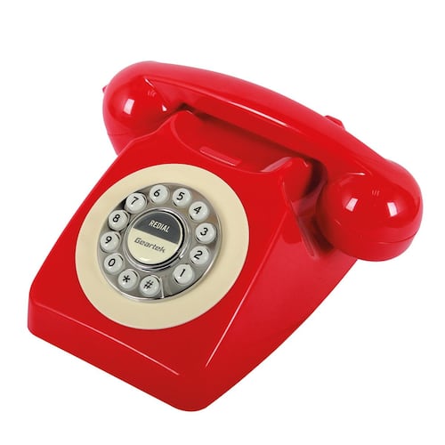 Teléfono Alámbrico Geartek Retro Clásico Rojo
