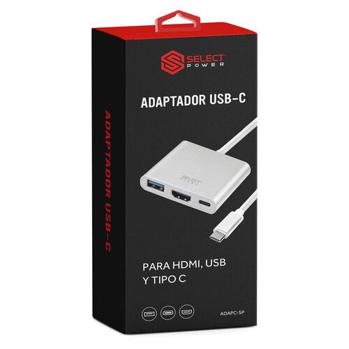 Adaptador HUB USB-C a USB, HDMI y Tipo C