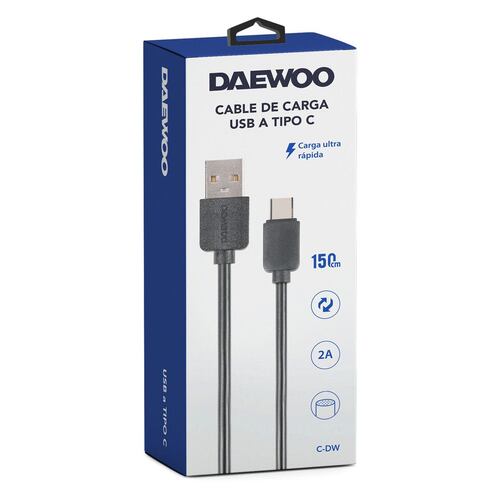 Cable de carga DAEWOO tipo C a Usb color negro