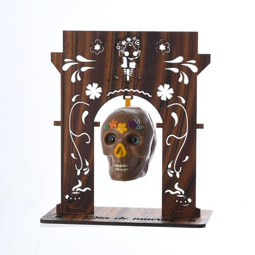 Arco de Madera con Calavera de Chocolate 80 g Blan Siller