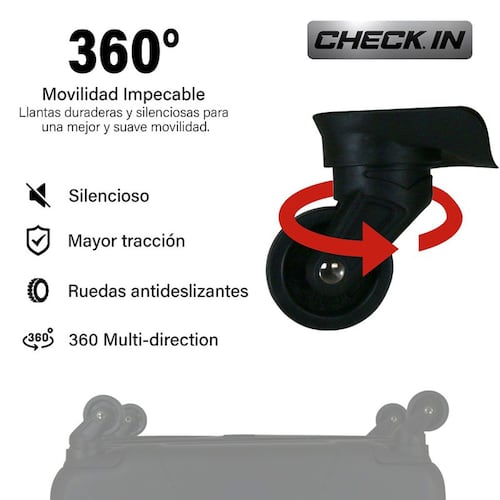 Maleta De Viaje 18 Roja Check In ABS Trolley Ajustable