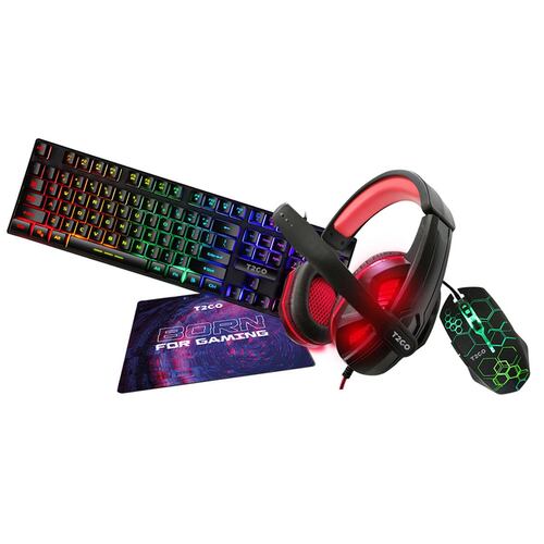 Combo 4 en 1 Tech 2 Go Audífonos + Teclado + Mouse + Pad Gaming Game - X