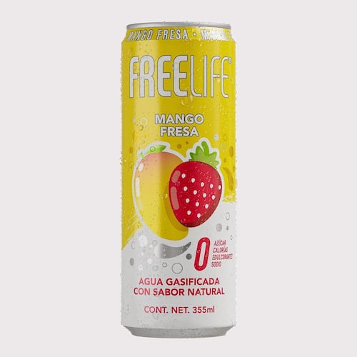 Agua Gasificada Freelife con Extracto de Mango Fresa 355ml