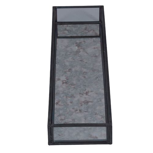 Home Nature joyero cloud rectangular elaborado en cristal con bordes metálicos 30*8*3 cm