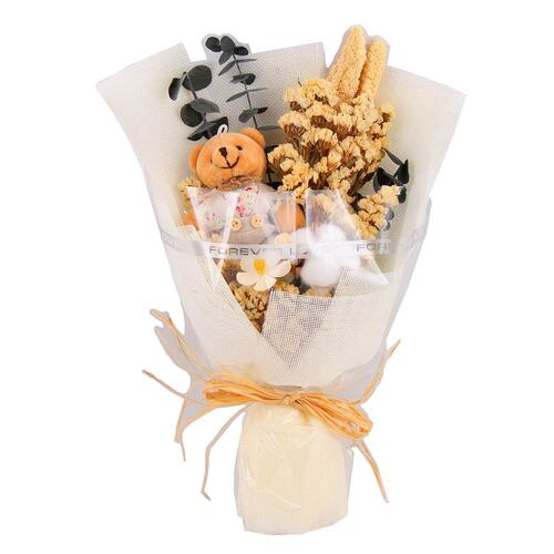 Home Nature bouquet de flores con oso de peluche 30*21*10 cm