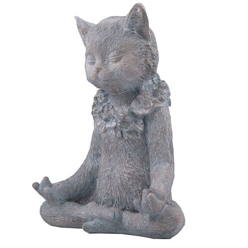 HOME NATURE FIGURA DECORATIVA GATO MANOS EN LA PIERNA 21*17*12 cm