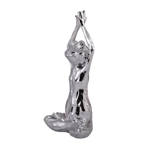 HOME NATURE FIGURA DECORATIVA RANA ESTIRAMIENTO 29*15*9 cm