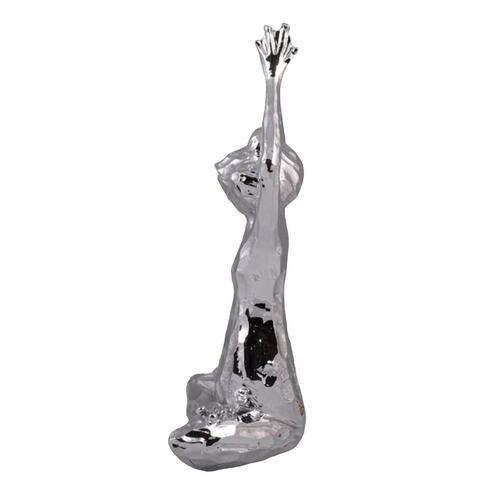 HOME NATURE FIGURA DECORATIVA RANA ESTIRAMIENTO 29*15*9 cm