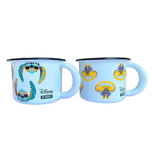 Dúo Pocillo Disney Stitch Y Gato Cheshire