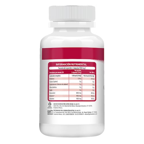 Suplemento Alimenticio Resveratrol Glutatión y Oxxynea Healthaddiction