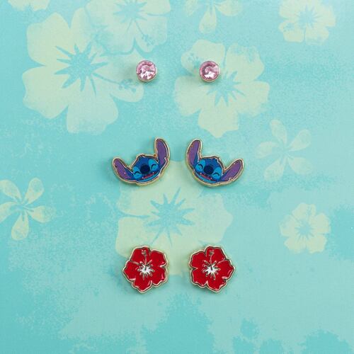 Aretes Lilo & Stitch 3 Pares Fantasia Disney