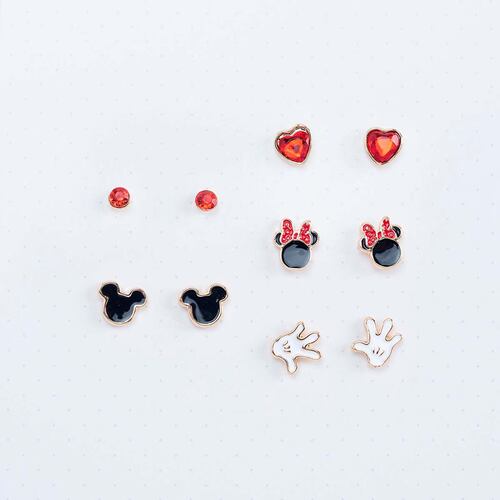 Aretes 5 Pares Mickey & Minnie Moda Disney