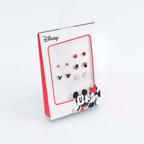 Aretes 5 Pares Mickey & Minnie Moda Disney