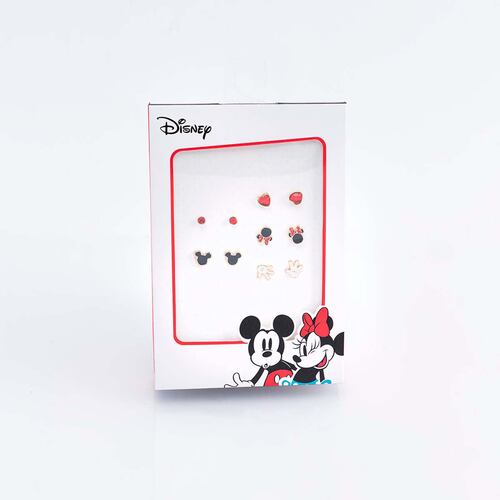 Aretes 5 Pares Mickey & Minnie Moda Disney