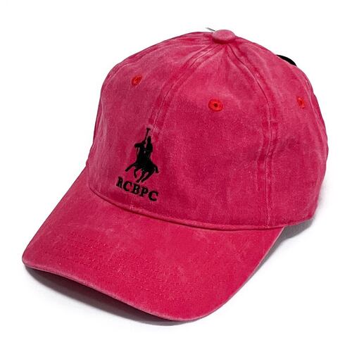 Gorra Polo Club deslavada rojo bordado negro