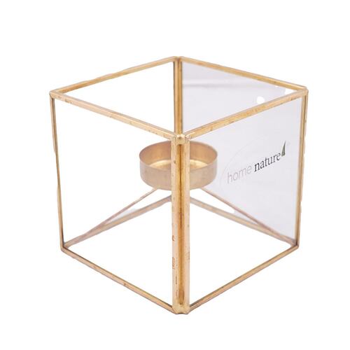 Home Nature Portavelas Paris Decorativo Forma Cuadrada 1 Vela 10*10*10 Cm
