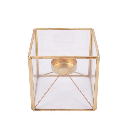 Home Nature Portavelas Paris Decorativo Forma Cuadrada 1 Vela 10*10*10 Cm