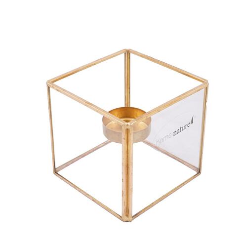 Home Nature Portavelas Paris Decorativo Forma Cuadrada 1 Vela 10*10*10 Cm