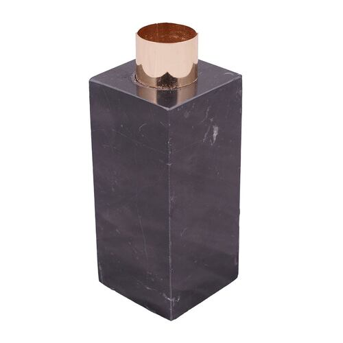 Home Nature Portavela Grande De Mármol Color Negro 4.5*4.5*12 Cm