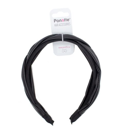 Diadema Mujer Acabado Piel Negra Ponette