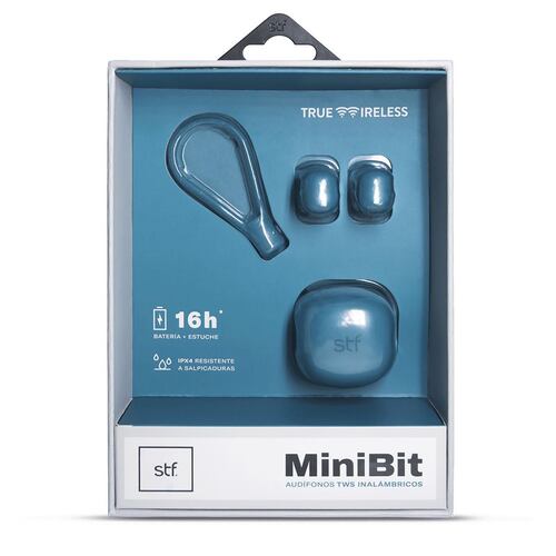 Audífonos STF mini bit TWS azul
