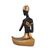 Home Nature Figura Decorativa Mujer Africana Yoga Color Dorado Y Negro Con Bandeja 24*19.5*11 Cm