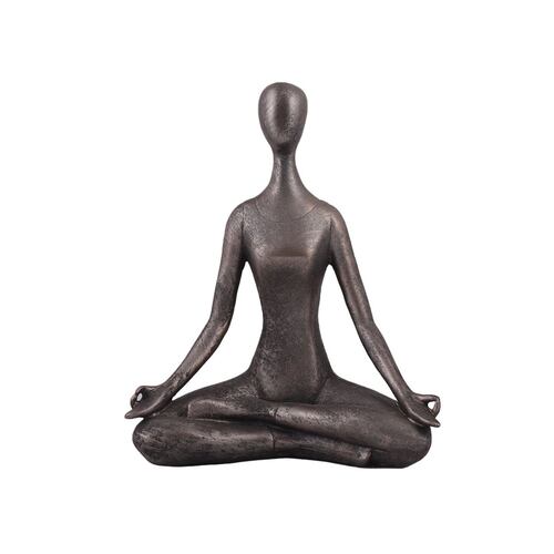 Home Nature Figura Decorativa Yoga Loto Color Bronce 23*19*10 Cm