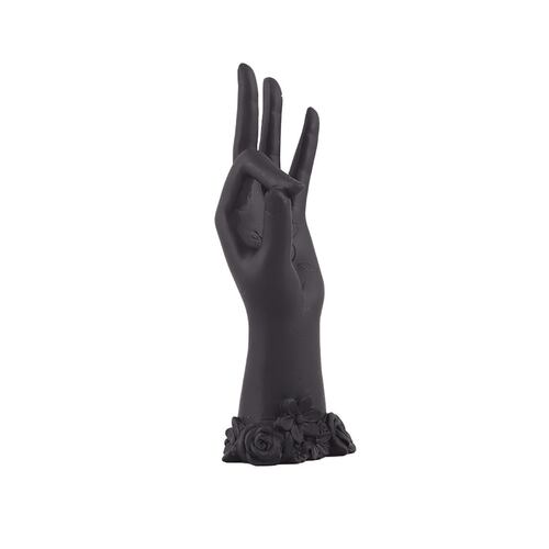 Home Nature Figura Decorativa Mano Perfect Color Negro 27.5*8*8 Cm